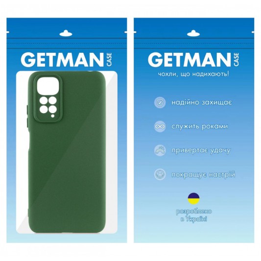 Чохол TPU GETMAN Liquid Silk Full Camera для Xiaomi Redmi 10 Зелений / Dark green - зображення 2 