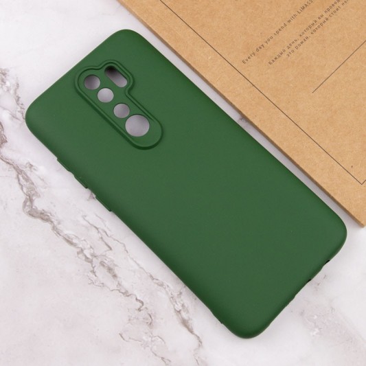 Чехол TPU GETMAN Liquid Silk Full Camera для Xiaomi Redmi Note 8 Pro Зеленый / Dark green - изображение 3