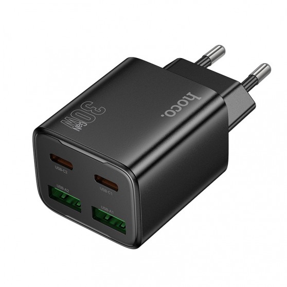 Блок живлення Hoco N56 Fundador PD30W four-port (2USB-A/2C) Black