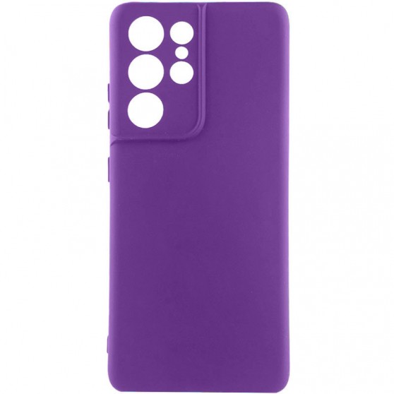 Чехол TPU GETMAN Liquid Silk Full Camera для Samsung Galaxy S22 Ultra Фиолетовый / Purple