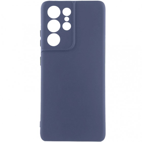 Чехол TPU GETMAN Liquid Silk Full Camera для Samsung Galaxy S22 Ultra Синий / Midnight Blue