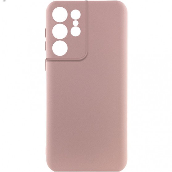 Чехол TPU GETMAN Liquid Silk Full Camera для Samsung Galaxy S22 Ultra Розовый / Pink Sand