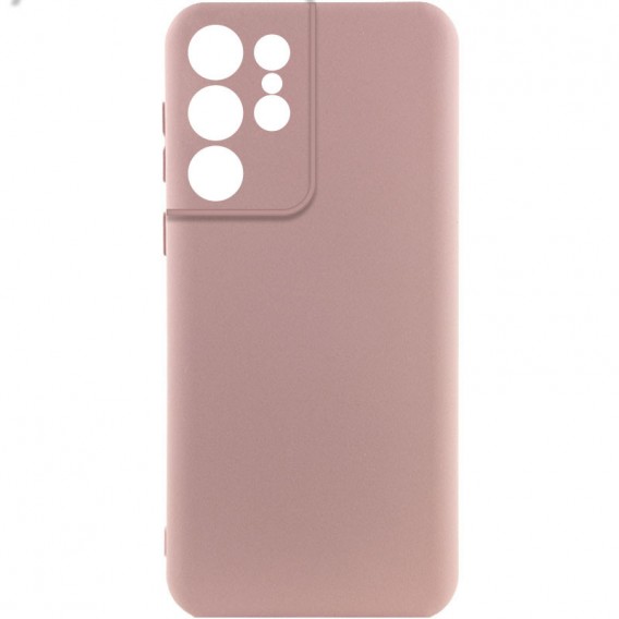 Чохол TPU GETMAN Liquid Silk Full Camera для Samsung Galaxy S22 Ultra Рожевий / Pink Sand