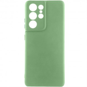 Чехол TPU GETMAN Liquid Silk Full Camera для Samsung Galaxy S22 Ultra Зеленый / Pistachio