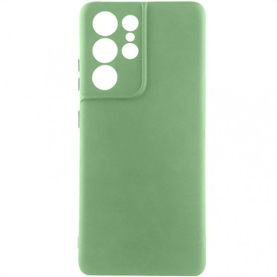 Чехол TPU GETMAN Liquid Silk Full Camera для Samsung Galaxy S22 Ultra Зеленый / Pistachio