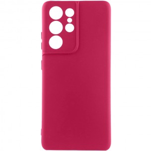 Чехол TPU GETMAN Liquid Silk Full Camera для Samsung Galaxy S22 Ultra Бордовый / Marsala