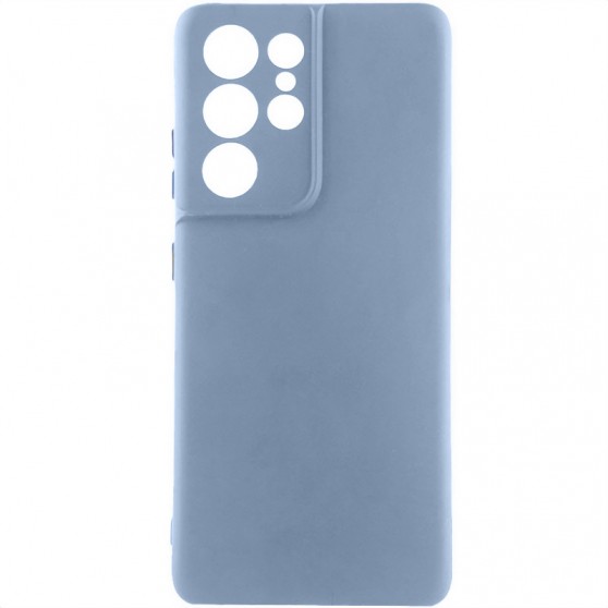 Чехол TPU GETMAN Liquid Silk Full Camera для Samsung Galaxy S22 Ultra Голубой / Lilac Blue