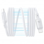Дата кабель Baseus PicoGo Magnetic Liquid Silicone Type-C to Type-C 240W (1m) (P10376800) Moon White