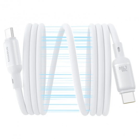Дата кабель Baseus PicoGo Magnetic Liquid Silicone Type-C to Type-C 240W (1m) (P10376800) Moon White - изображение 1