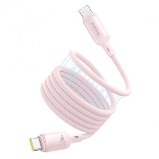 Дата кабель Baseus PicoGo Magnetic Liquid Silicone Type-C to Type-C 240W (1m) (P10376800) Baby Pink - изображение 2