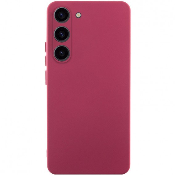 Чехол TPU GETMAN Liquid Silk Full Camera для Samsung Galaxy S23 Бордовый / Marsala
