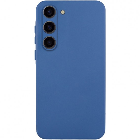 Чехол TPU GETMAN Liquid Silk Full Camera для Samsung Galaxy S23 Синий / Navy Blue