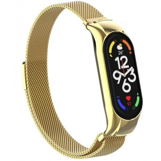Ремінець Milanese Loop Design для Xiaomi Mi Band 7 Gold - зображення 2 