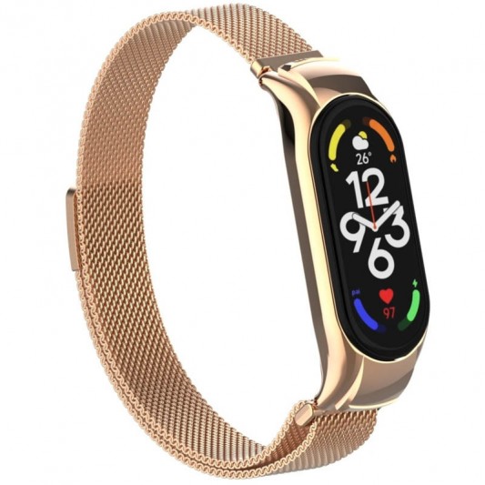 Ремінець Milanese Loop Design для Xiaomi Mi Band 7 Pink Gold - зображення 2 