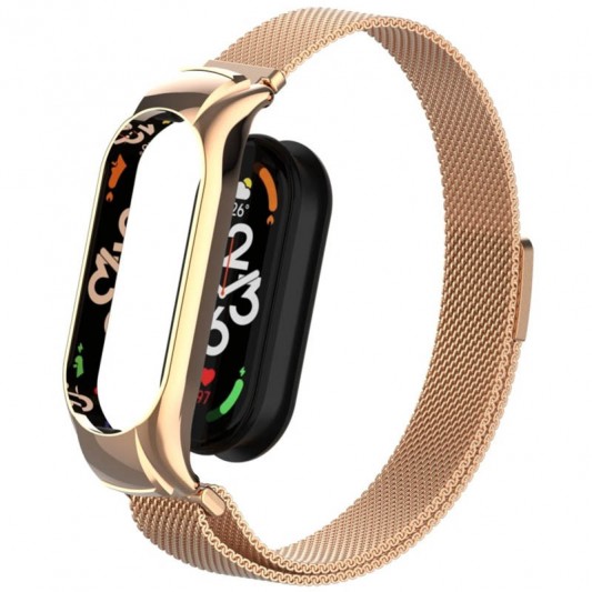 Ремінець Milanese Loop Design для Xiaomi Mi Band 7 Pink Gold - зображення 3 