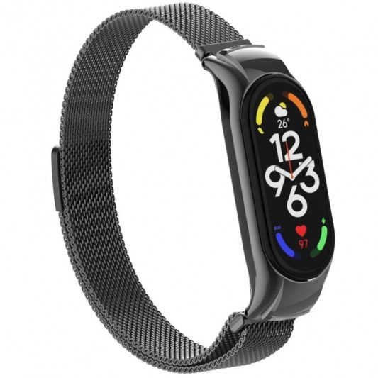 Ремінець Milanese Loop Design для Xiaomi Mi Band 7 Black - зображення 2 