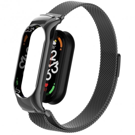 Ремінець Milanese Loop Design для Xiaomi Mi Band 7 Black - зображення 3 