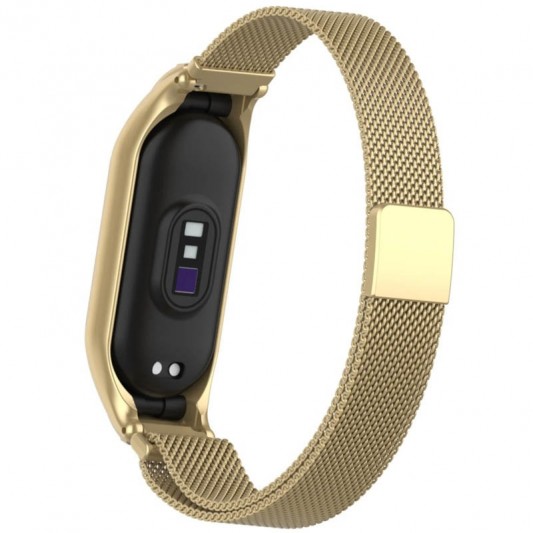 Ремінець Milanese Loop Design для Xiaomi Mi Band 7 Vintage gold - зображення 1 