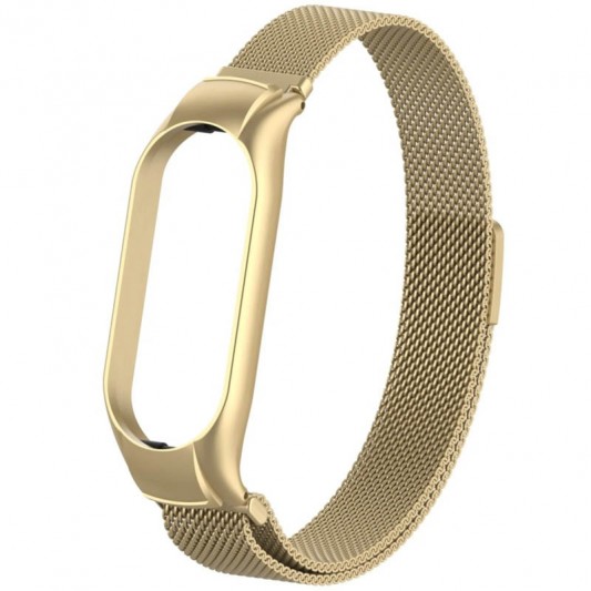 Ремінець Milanese Loop Design для Xiaomi Mi Band 7 Vintage gold - зображення 5 