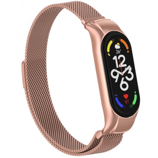 Ремешок Milanese Loop Design для Xiaomi Mi Band 7 Rose Pink - изображение 2