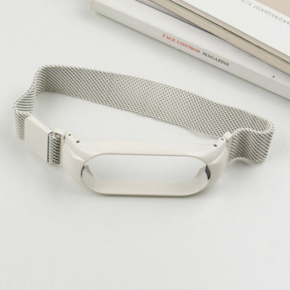 Ремінець Milanese Loop Design для Xiaomi Mi Band 7 White