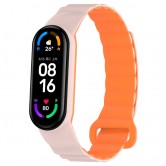 Ремешок Dual-color Magnetic для Xiaomi Mi Band 7/6/5/4/3 Light Pink / Orange Ремешок Dual-color Magnetic для Xiaomi Mi Band 7/6/5/4/3 Light Pink / Orange