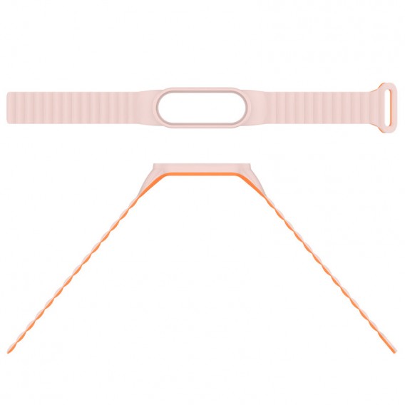 Ремінець Dual-color Magnetic для Xiaomi Mi Band 7/6/5/4/3 Light Pink / Orange