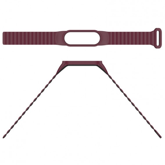 Ремінець Dual-color Magnetic для Xiaomi Mi Band 7/6/5/4/3 Plum / Black