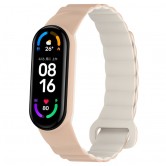 Ремінець Dual-color Magnetic для Xiaomi Mi Band 7/6/5/4/3 Beige / White Ремінець Dual-color Magnetic для Xiaomi Mi Band 7/6/5/4/3 Beige / White