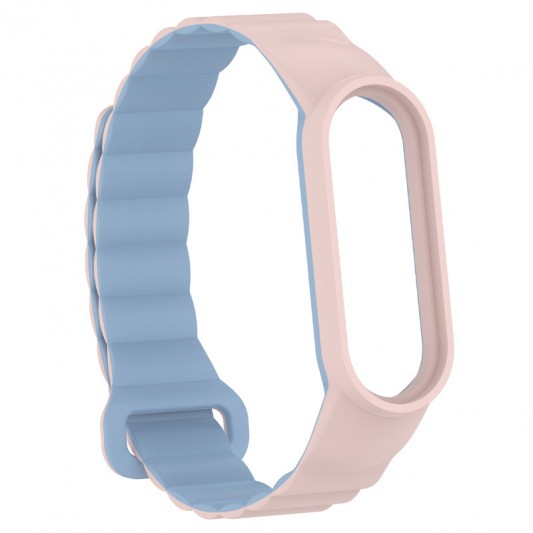 Ремінець Dual-color Magnetic для Xiaomi Mi Band 7/6/5/4/3 Light Pink / Lilac Blue - зображення 2 