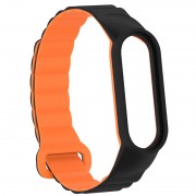 Ремінець Dual-color Magnetic для Xiaomi Mi Band 9/8 Black / Orange
