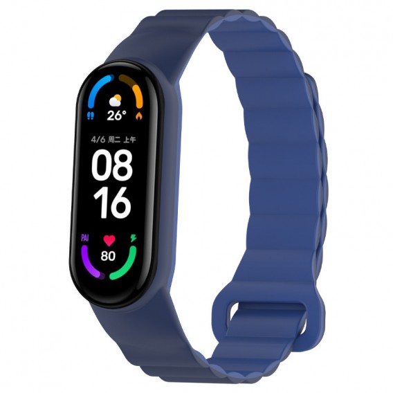 Ремінець Dual-color Magnetic для Xiaomi Mi Band 9/8 Navy Blue / Blue