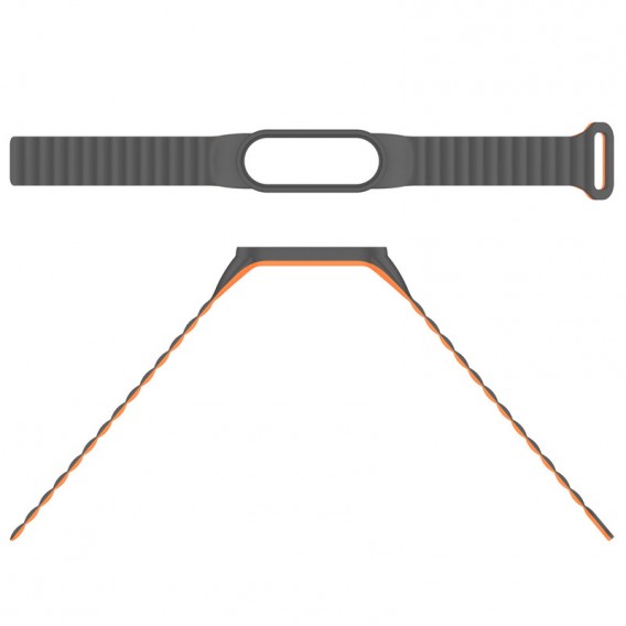 Ремешок Dual-color Magnetic для Xiaomi Mi Band 9/8 Gray / Orange