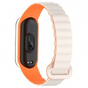 Ремінець Dual-color Magnetic для Xiaomi Mi Band 9/8 White / Orange