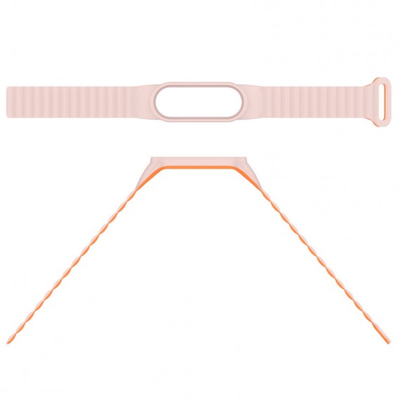Ремінець Dual-color Magnetic для Xiaomi Mi Band 9/8 White / Orange