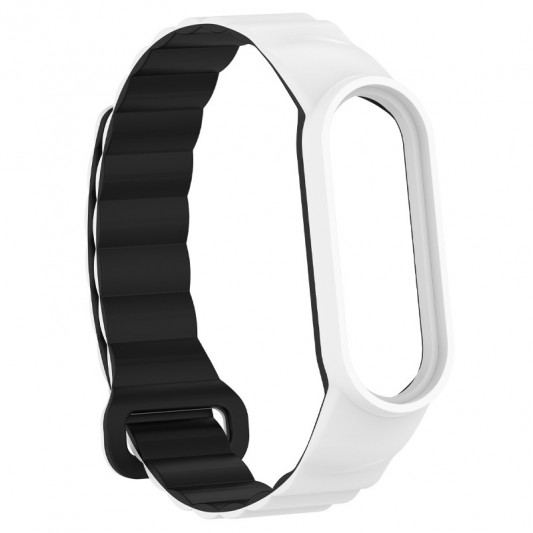 Ремінець Dual-color Magnetic для Xiaomi Mi Band 9/8 White / Black - зображення 2 