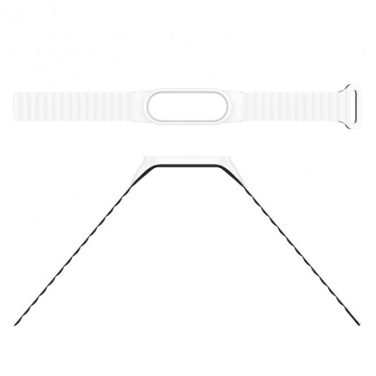 Ремінець Dual-color Magnetic для Xiaomi Mi Band 9/8 White / Black - зображення 3 