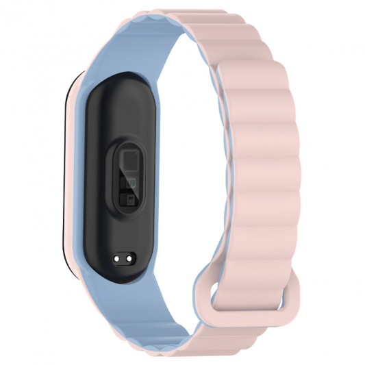 Ремешок Dual-color Magnetic для Xiaomi Mi Band 9/8 Light Pink / Lilac Blue - изображение 1
