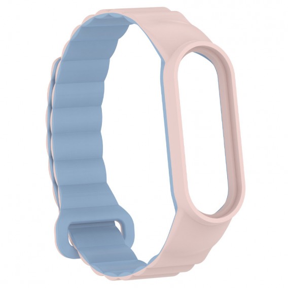 Ремінець Dual-color Magnetic для Xiaomi Mi Band 9/8 Light Pink / Lilac Blue