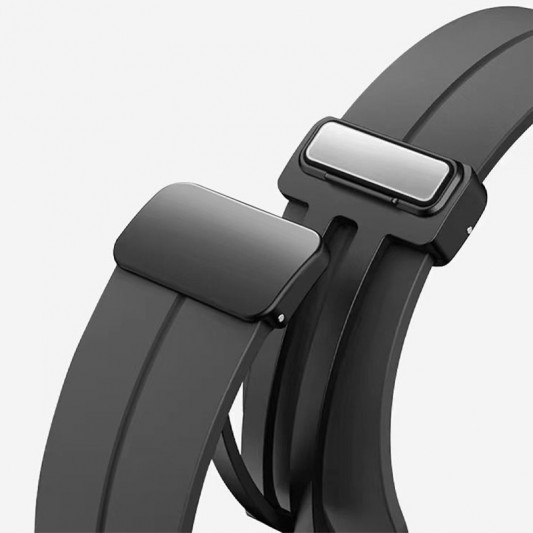 Ремінець Line Magnetic для Xiaomi Mi Band 9/8 Чорний / Black - зображення 2 