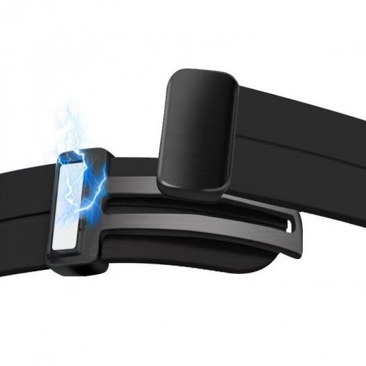 Ремінець Line Magnetic для Xiaomi Mi Band 9/8 Чорний / Black - зображення 4 