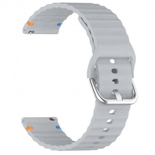 Силиконовый ремешок Wavy для Smart Watch 20mm Light Gray - изображение 1
