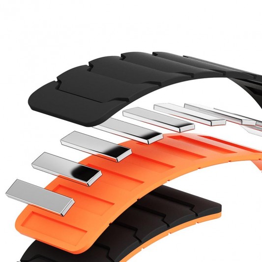 Ремешок Dual-color Magnetic для Smart Watch 20mm Black / Orange - изображение 1
