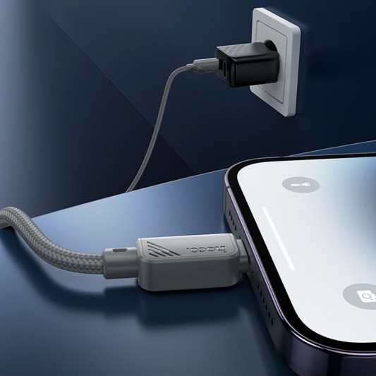 Дата кабель Hoco X113 Beneficio USB to Type-C (1m) Gray - изображение 2