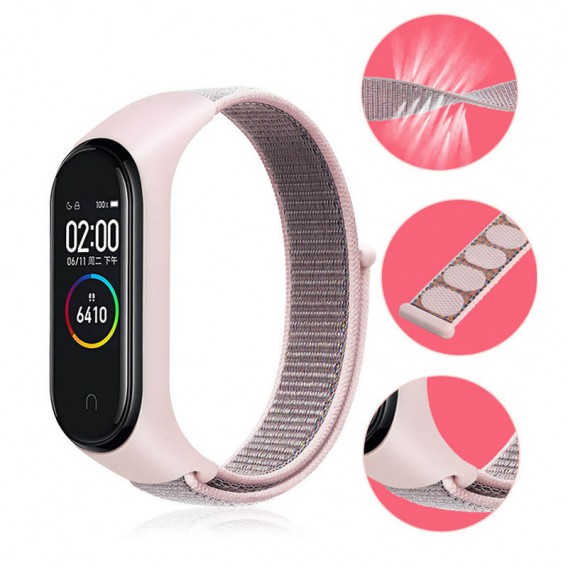 Ремінець Nylon New для Xiaomi Mi Band 3/4/5/6/7 Pink Sand