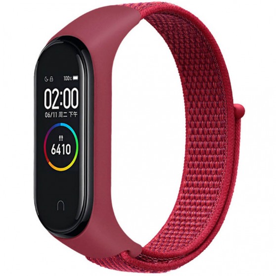 Ремешок Nylon New для Xiaomi Mi Band 3/4/5/6/7 Red
