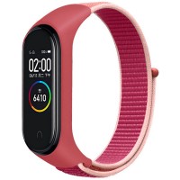 Ремешок Nylon New для Xiaomi Mi Band 3/4/5/6/7 Pomegranate Red / Pink
