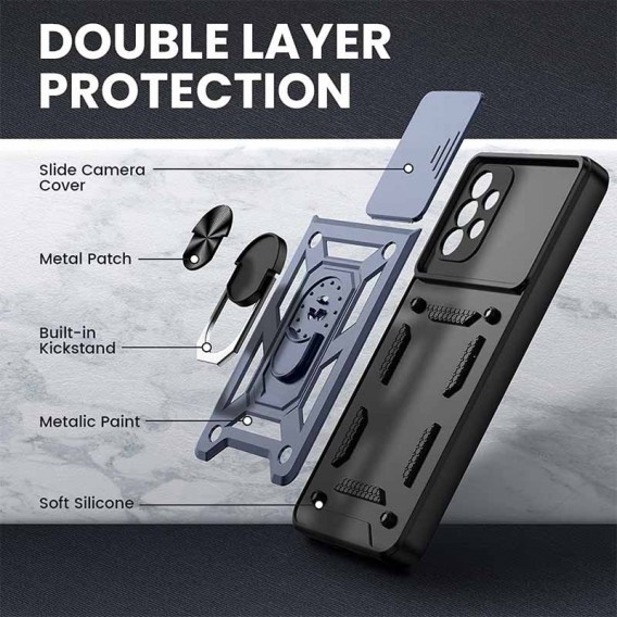 Ударостійкий чохол Camshield Serge Ring для Samsung Galaxy A52 4G / A52 5G / A52s Синій