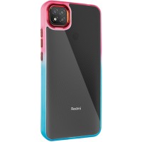 Чехол TPU+PC Fresh sip series для Xiaomi Redmi 9C Бирюзовый / Розовый
