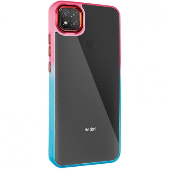 Чехол TPU+PC Fresh sip series для Xiaomi Redmi 9C Бирюзовый / Розовый